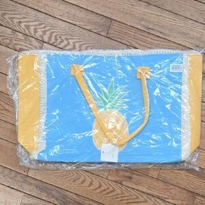 Blue and Yellow Tropical Tote